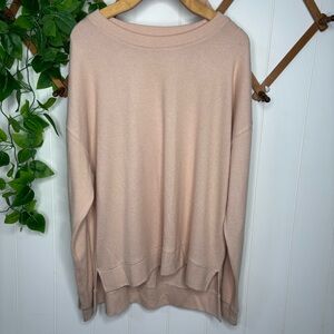 Nordstrom BP Women’s Crew Neck Sweater Tan Soft Lightweight Pullover Large